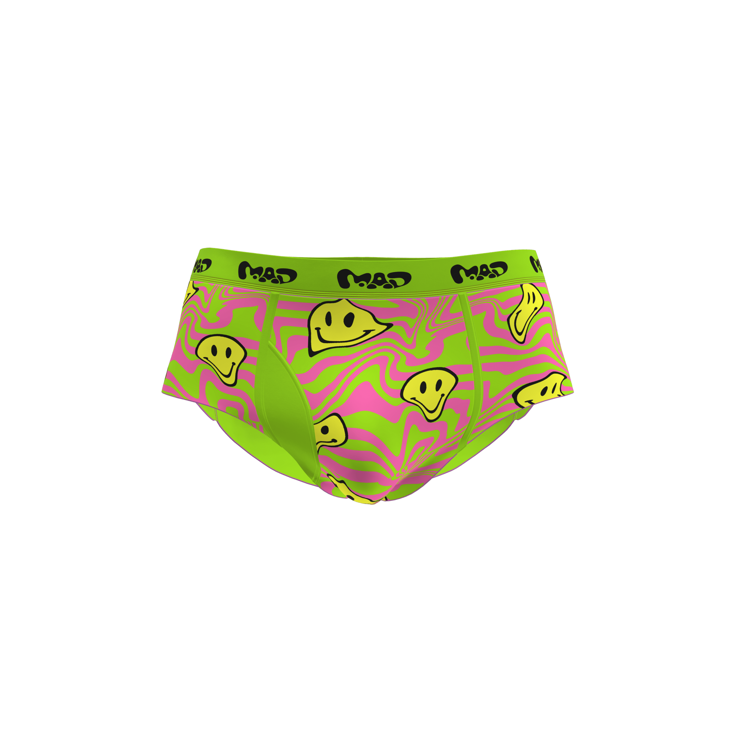 MEALLDAY Melt Brief Slime neon green pink yellow smileys streetwear underwear