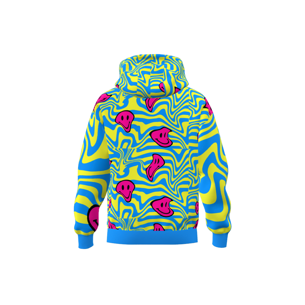 MEALLDAY Melt Hoodie Solar blue yellow pink psychedelic streetwear hoodie