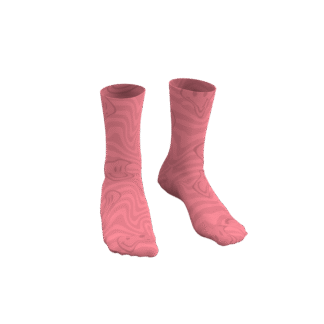 MEALLDAY Melt Collection crew sock in Blush colorway — full tonal pink rose sublimation melt print with hidden smiley pattern
