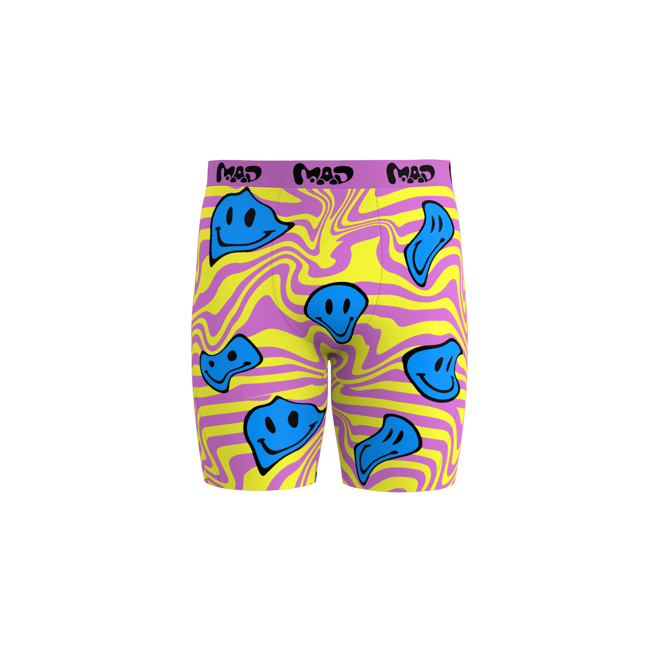 MEALLDAY Melt Boxer Brief Glitch purple yellow blue smileys streetwear underwear