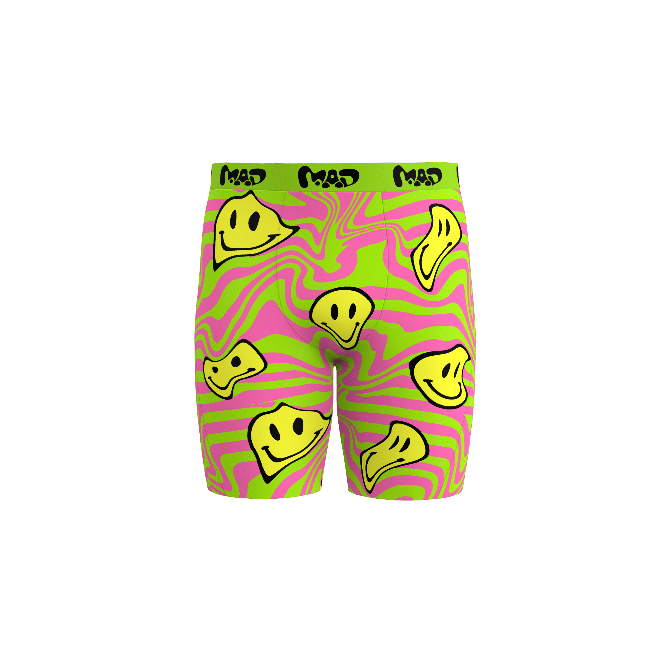 MEALLDAY Melt Boxer Brief Slime neon green pink yellow smileys streetwear underwear