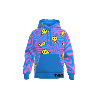 MEALLDAY Melt Hoodie blue pink psychedelic swirl streetwear hoodie