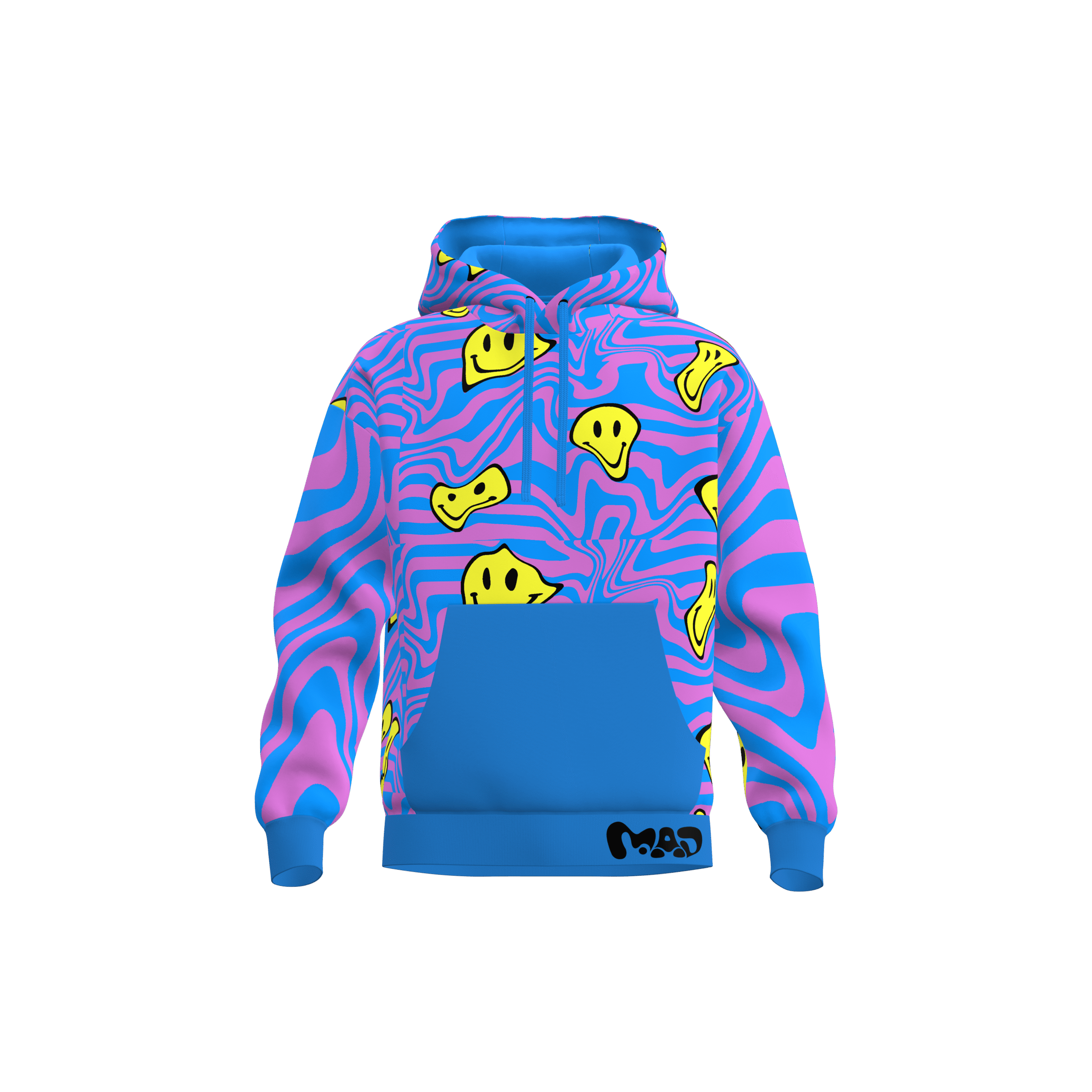 MEALLDAY Melt Hoodie blue pink psychedelic swirl streetwear hoodie