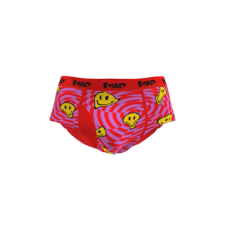 MEALLDAY Melt Brief Vortex red purple checker spiral yellow smileys streetwear underwear