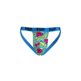 MEALLDAY Melt Jockstrap Solar blue yellow pink smileys streetwear underwear