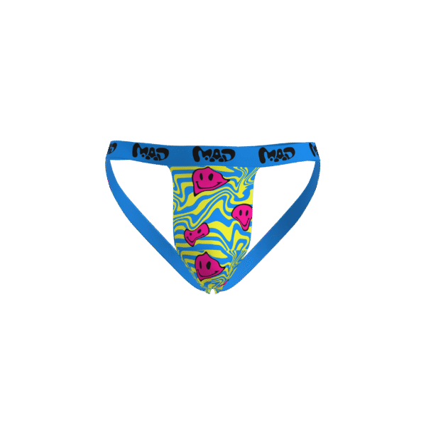 MEALLDAY Melt Jockstrap Solar blue yellow pink smileys streetwear underwear
