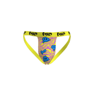MEALLDAY Melt Jockstrap Burst yellow purple red smileys streetwear underwear