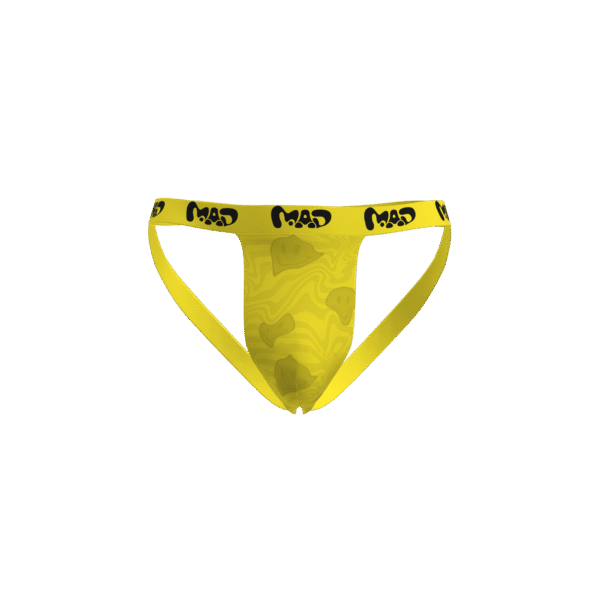 MEALLDAY Melt Jockstrap Ghost yellow tonal smileys streetwear underwear