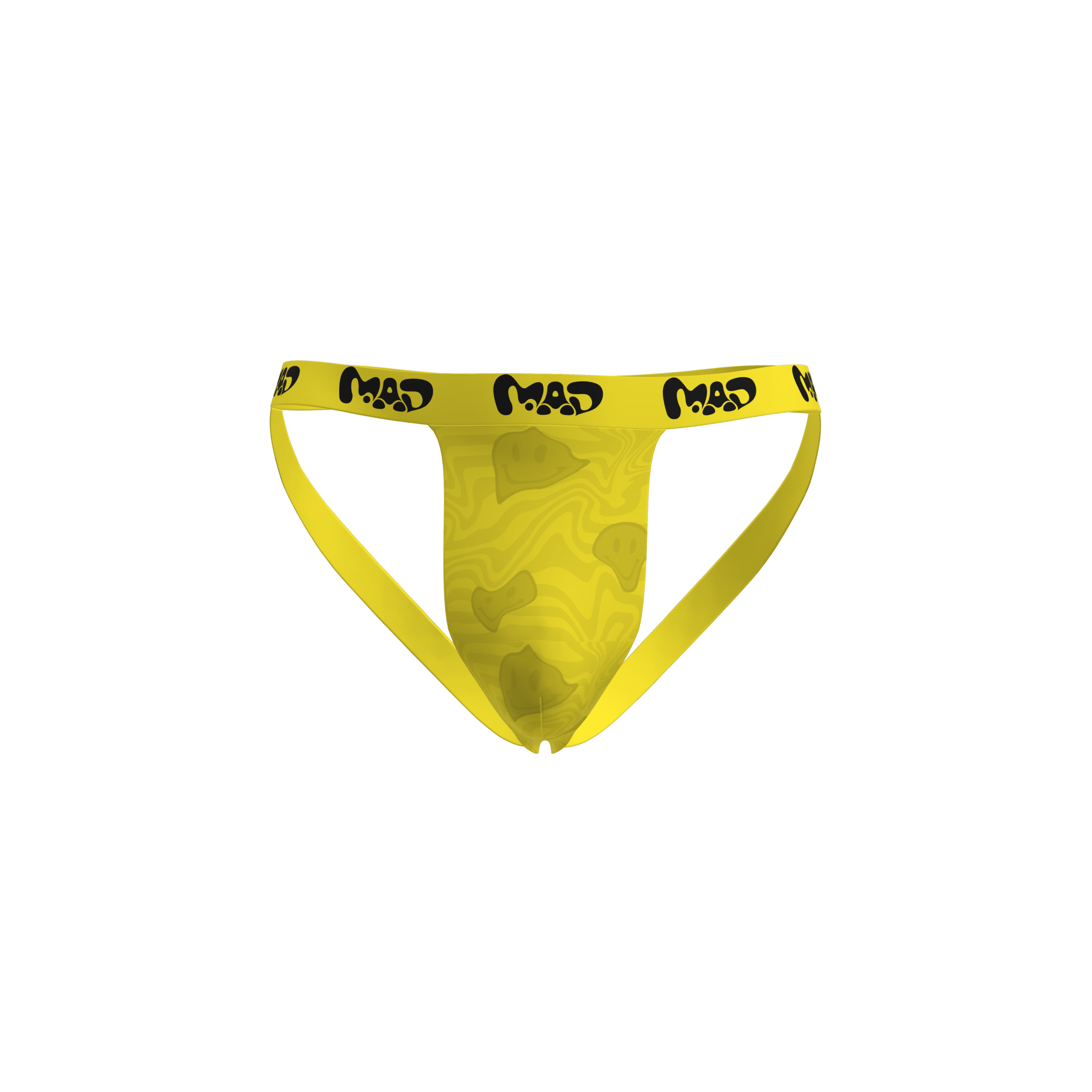 MEALLDAY Melt Jockstrap Ghost yellow tonal smileys streetwear underwear