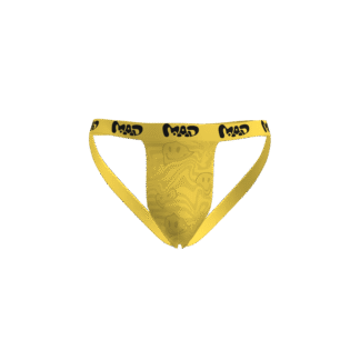MEALLDAY Melt Jockstrap Gold yellow tonal smiley swirl streetwear underwear
