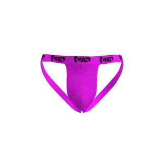 MEALLDAY Melt Jockstrap Neon magenta tonal smiley print streetwear underwear
