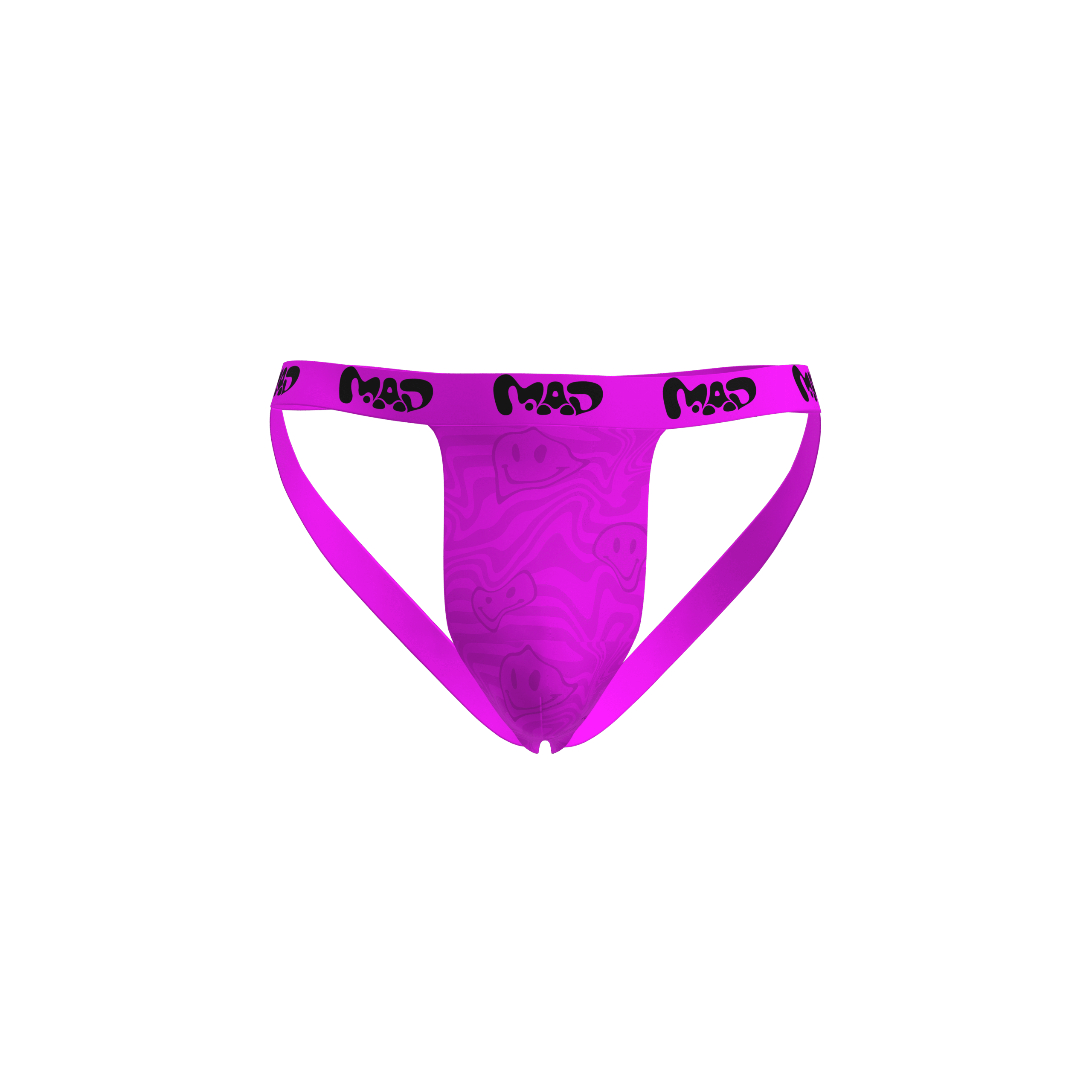 MEALLDAY Melt Jockstrap Neon magenta tonal smiley print streetwear underwear