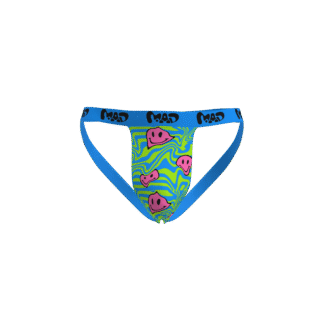 MEALLDAY Melt Jockstrap Toxic blue neon green pink smileys streetwear underwear