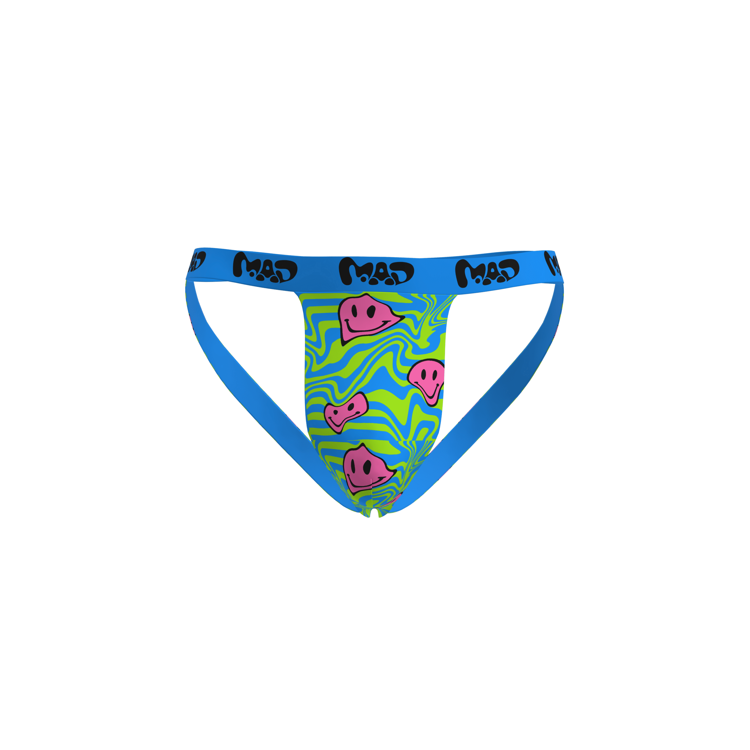 MEALLDAY Melt Jockstrap Toxic blue neon green pink smileys streetwear underwear