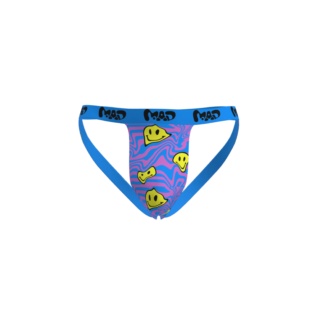 MEALLDAY Melt Jockstrap Mirage blue pink yellow smileys streetwear underwear