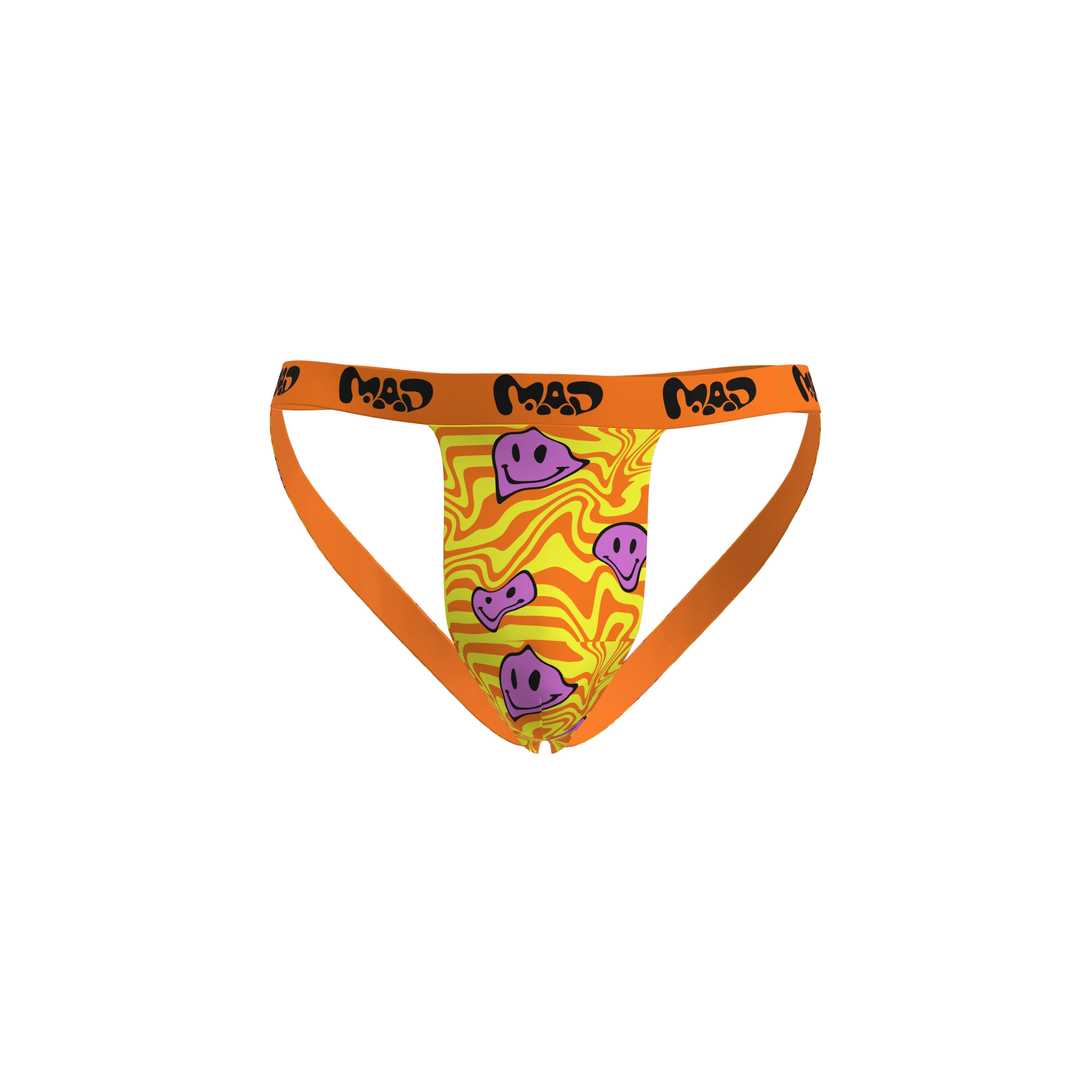 MEALLDAY Melt Jockstrap Sunset yellow orange purple smileys streetwear underwear