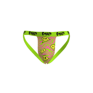 MEALLDAY Melt Jockstrap Slime neon green pink yellow smileys streetwear underwear