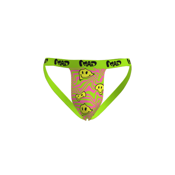 MEALLDAY Melt Jockstrap Slime neon green pink yellow smileys streetwear underwear