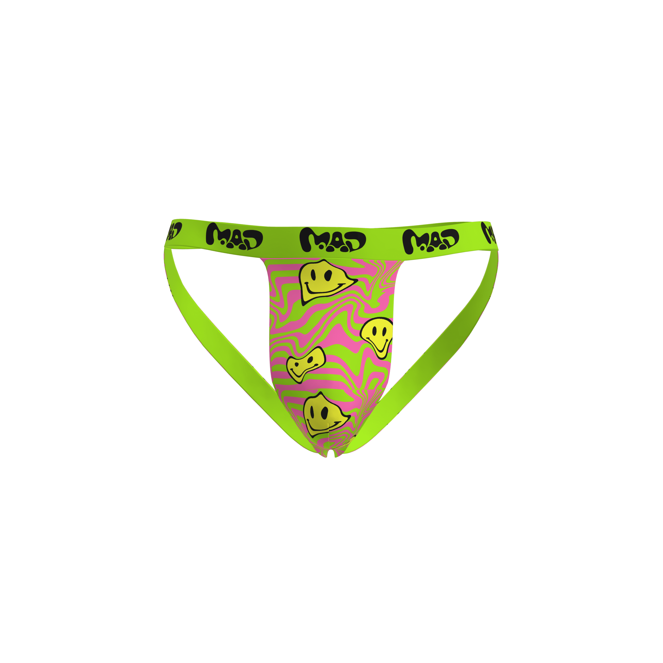 MEALLDAY Melt Jockstrap Slime neon green pink yellow smileys streetwear underwear