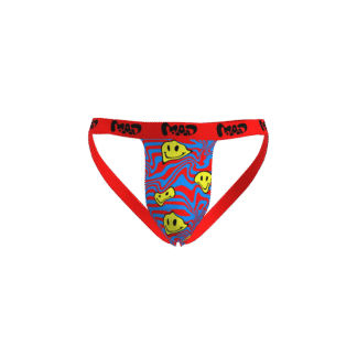 MEALLDAY Melt Jockstrap Riot blue red swirl yellow smileys streetwear underwear