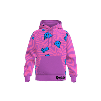 MEALLDAY Melt Hoodie Mirage pink purple blue smileys psychedelic streetwear hoodie