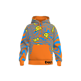 MEALLDAY Melt Hoodie Ember orange green smileys psychedelic streetwear hoodie