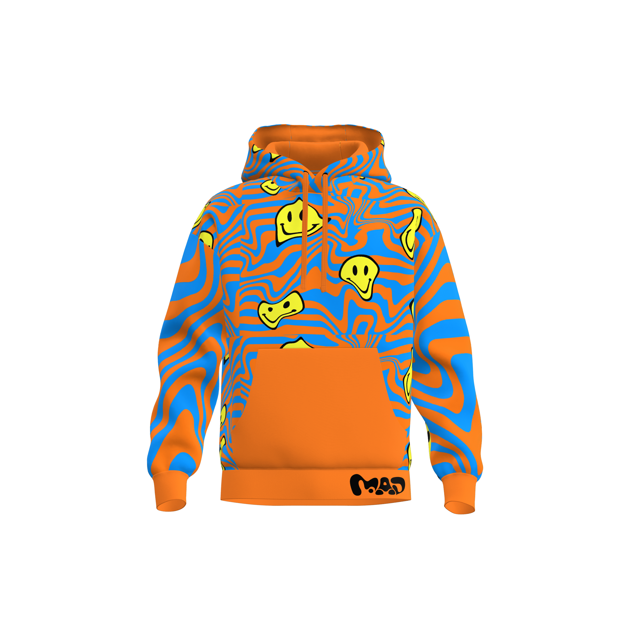 MEALLDAY Melt Hoodie Ember orange green smileys psychedelic streetwear hoodie