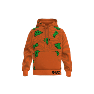MEALLDAY Melt Hoodie Ember orange green smileys psychedelic streetwear hoodie