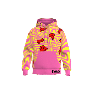MEALLDAY Melt Hoodie Candy pink yellow red smileys psychedelic streetwear hoodie
